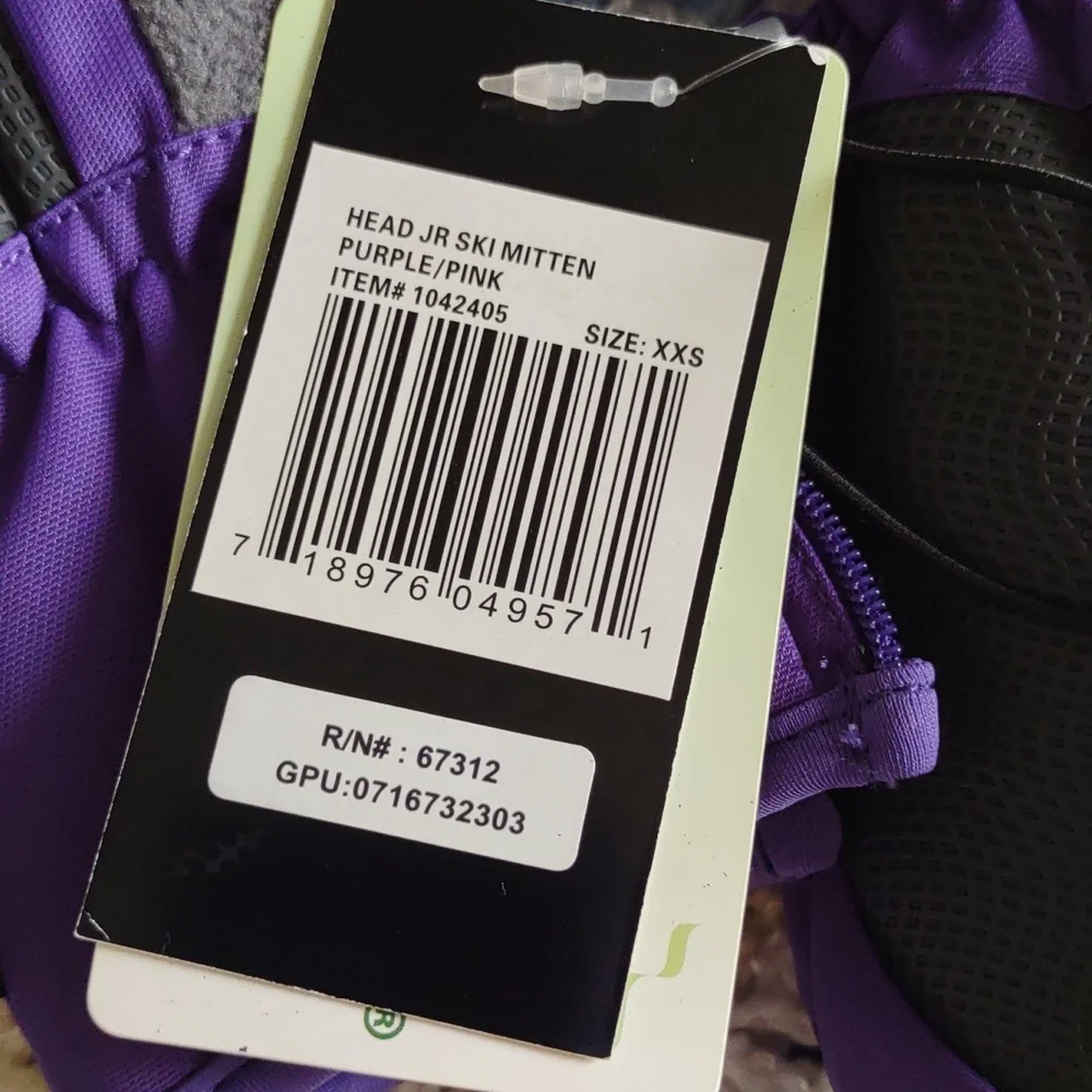 Head XXS Jr. Ski Mitten Purple Dupont Sorona - Picture 6 of 13